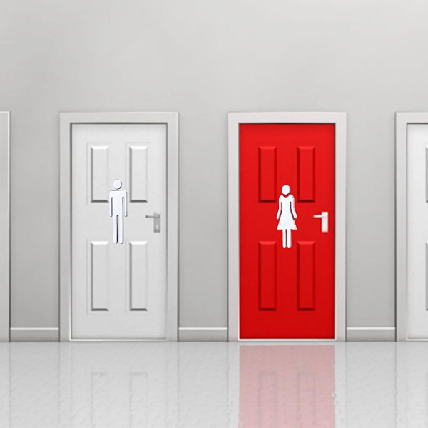 1 Pari WC-tarra Irrotettava 3D Peili Vinyyli Taide Seinätarra