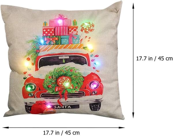 LED 45*45cm lys juleferie pudebetræk julepude