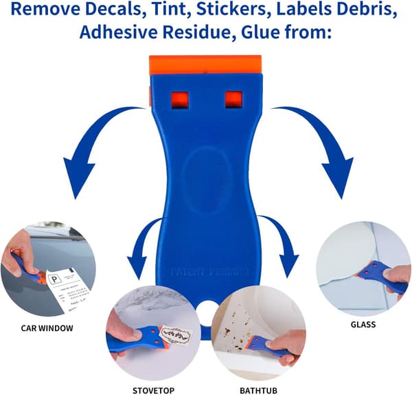 2-pak razor med 100 blade, plastrazor til fjernelse af lim, St