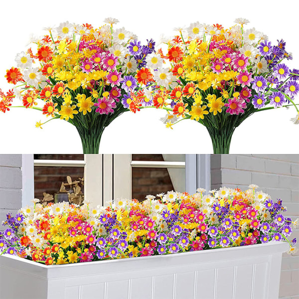 7 Pack Artificial Flowers Deco, 7 Color Artificial Flowers Outdo
