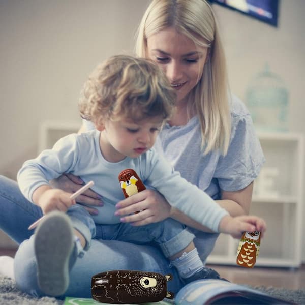 Set med 5 ryska häckande dockor Björn Trä Matryoshka dockor för K