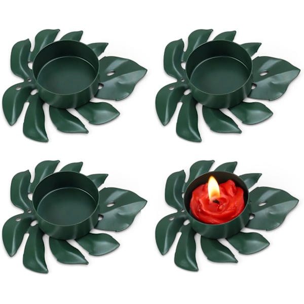 4 st Turtle Leaf Ljusstakar, Metall Ljusstake, Candlelig