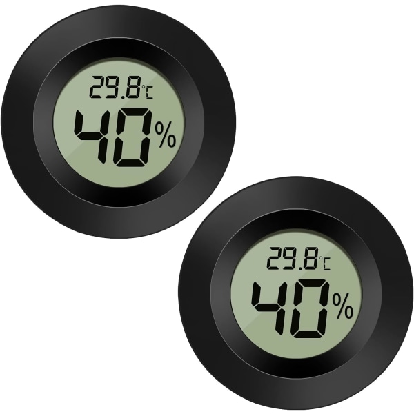 2-pack Hygrometer Termometer Digital LCD-skärm Utomhusfukt