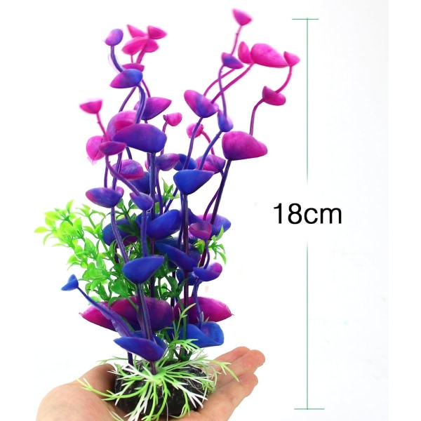 Kunstige akvarieplanter i plast, vannplanter for fiskebolle