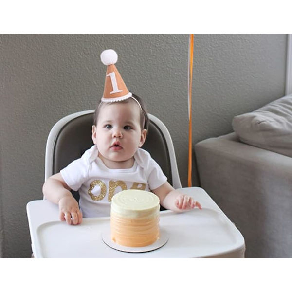 Baby Party Hat För Första Födelsedagen - Ullfilt Hantgjord 1:a Födelsedag