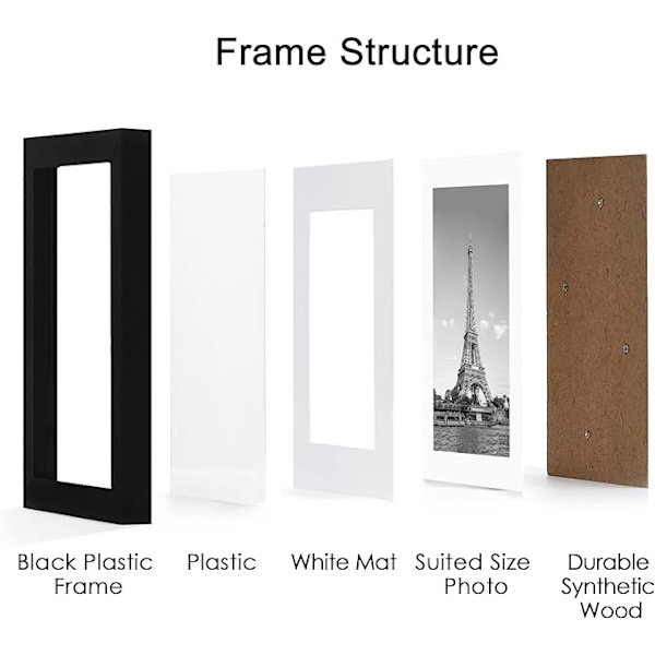 Fotoramme, vis billeder væg galleri fotoramme, sort 7,87x9,84 tommer 1 stk