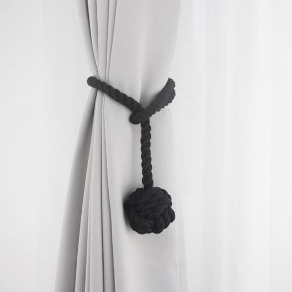 1 par gardinuppsättningar, vävda boll stickade gardinklämmor, Deco