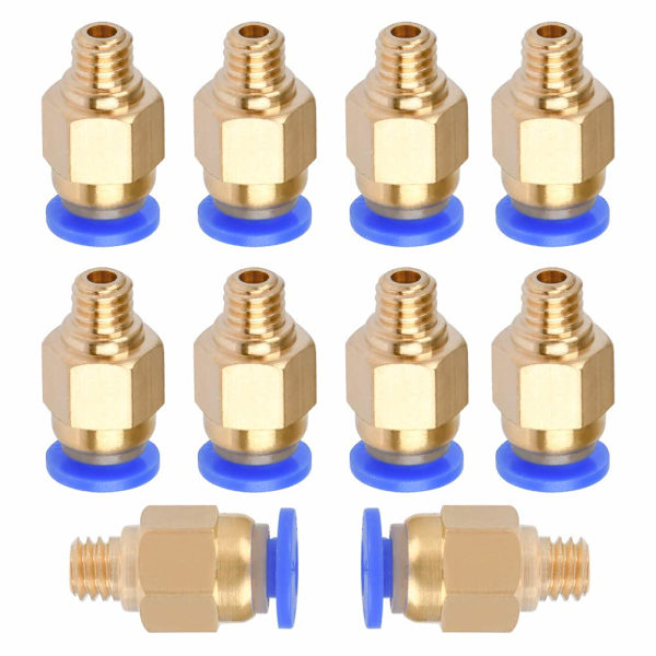 10-pack PC4-M6 pneumatiska kontakter, 4 mm pneumatiska kopplingar för 3D
