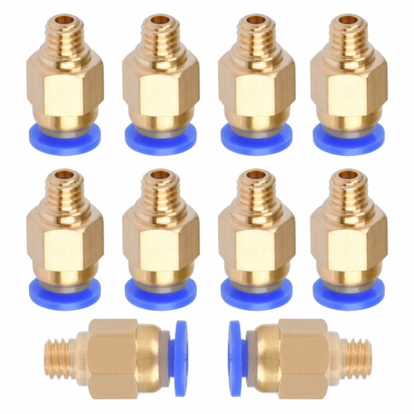 10-pakning PC4-M6 pneumatisk kobling, 4mm pneumatisk kobling for 3D