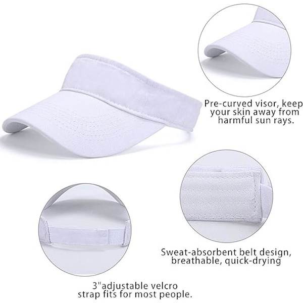 Visor Cap Kvinner - Golf Cap, Visors Sol Cap Justerbar Menn Sport H