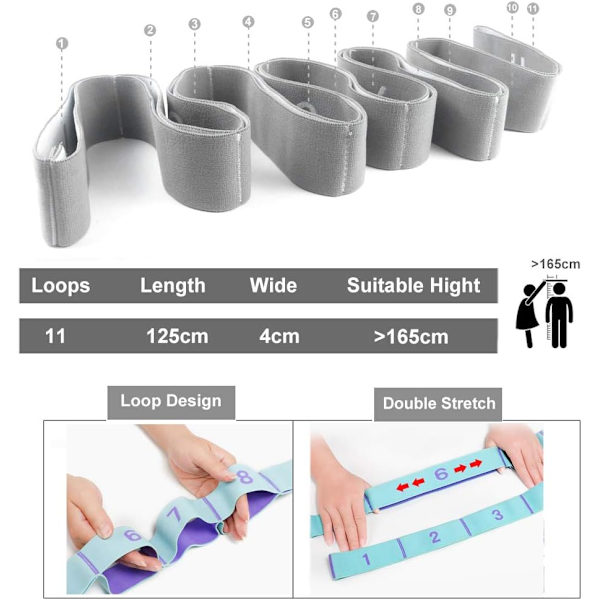 Harjoituslenkit Stretch Latin Bands 15-20kg Elastinen Jooga Pila