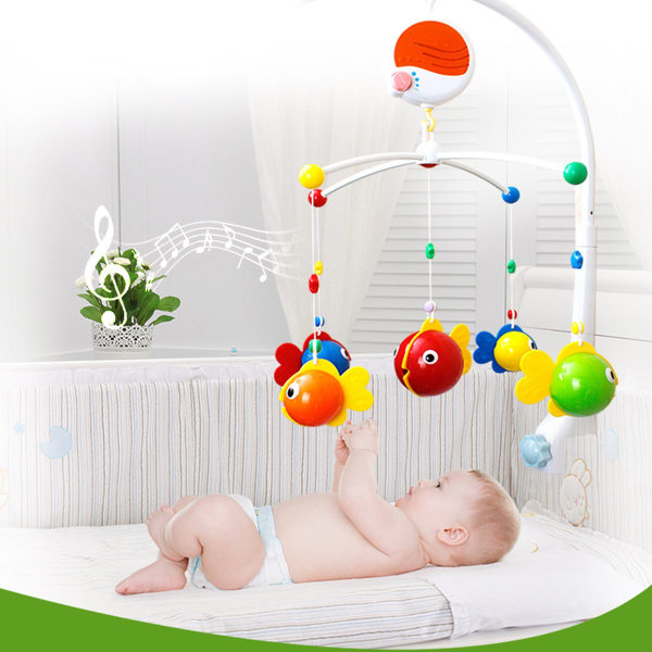 Baby Musical Crib Mobil, Spedbarn Seng Dekorasjon Leke Henge Rotat