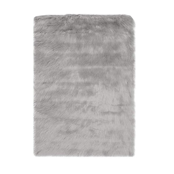 Hvit teppe, kunstig saueskinns teppe til soverom, plysj stol teppe og sofa pute teppe (grå, 23,6 x 35,4 tommer)