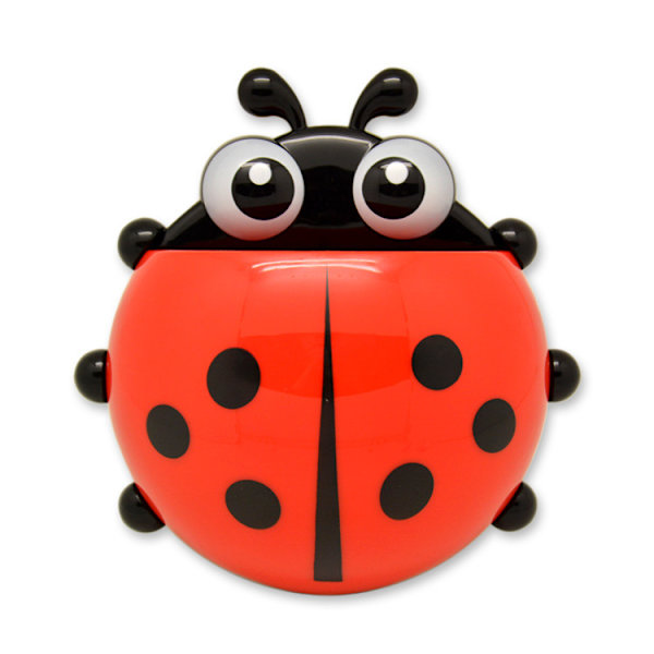 Badeværelse Cartoon Ladybug Sugkop Tandbørsteholder，pink