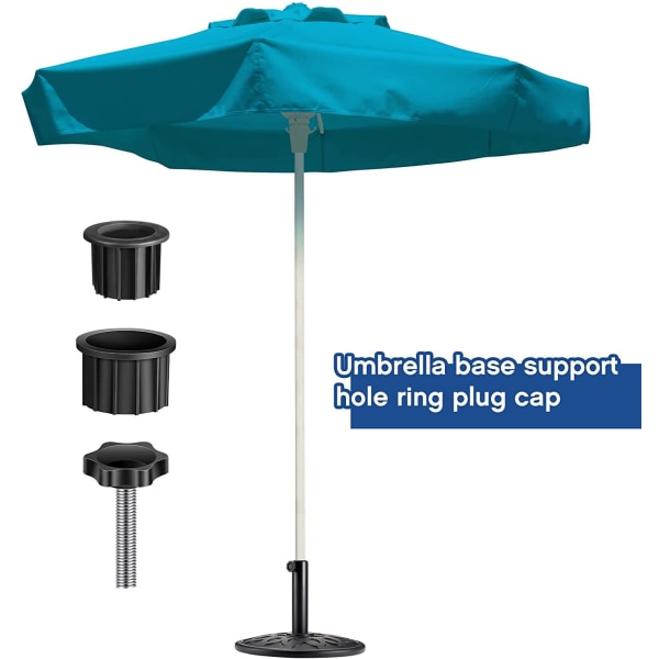 6 stk. paraplyfod stand hulring prop og hætte patio U