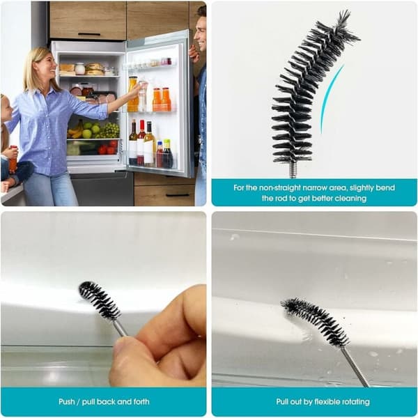 1PC Svart (2M) - Flexibel matarrör rengöringsborste - Rörrengöring