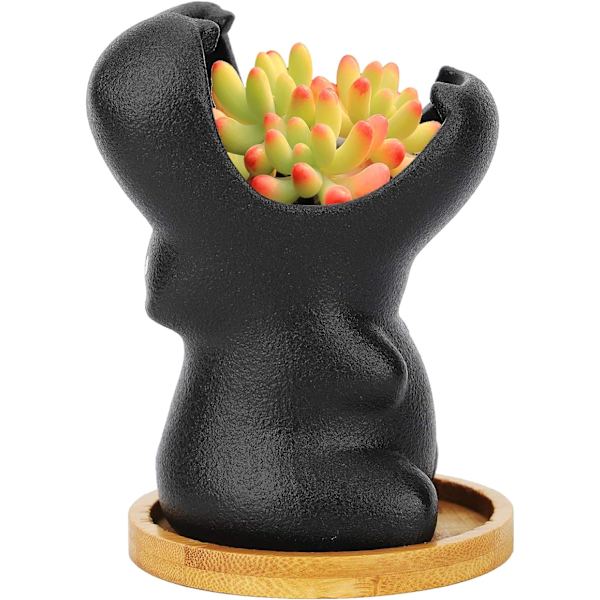 9,5 cm sorte keramiske blomsterpotter, sukkulente planteblomsterpotter, min