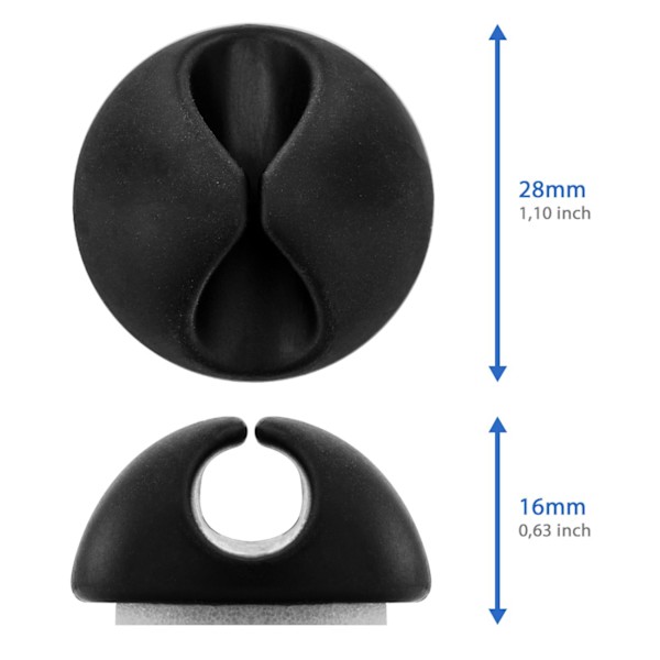 10x Kabelbindere Kabelholder Kabelhåndtering Kabelholder Kabel O