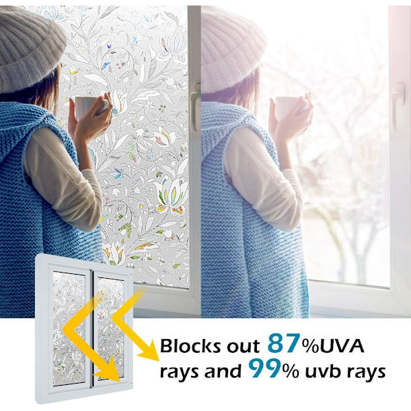 45x200cm, himmeä irrotettava lasipeiteikkuna Privacy Film for