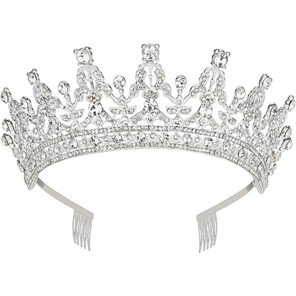 Krystall tiara krone med rhinestone kam for bryllup brude krone Proms Pageant prinsesse fester bursdag