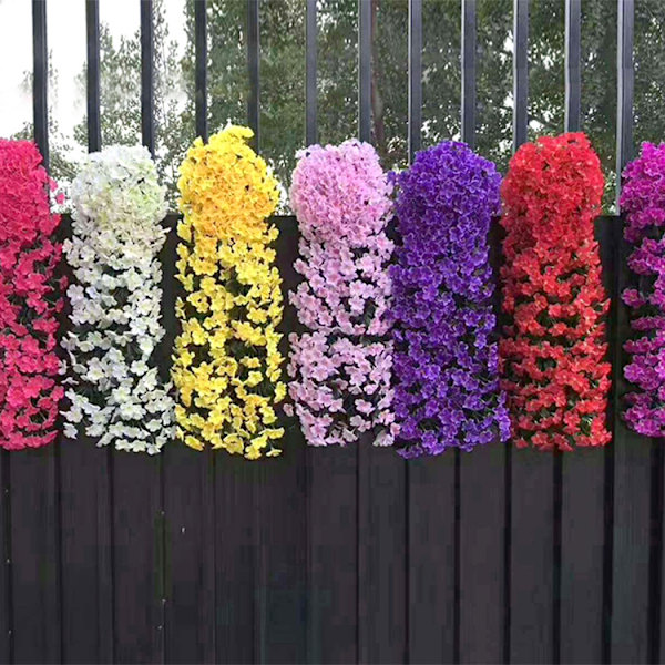 2 Pakke Kunstige Hængende Blomsterplanter, Multicolor Violet Flowe