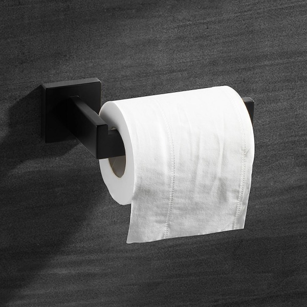 Sort Toiletpapirholder i Rustfrit Stål, Rulleholder til Toiletpapir