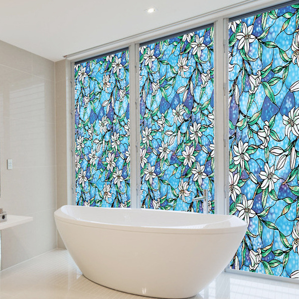 Stained Glass Window Film Privacy: Window Frosting Film Self Adhe