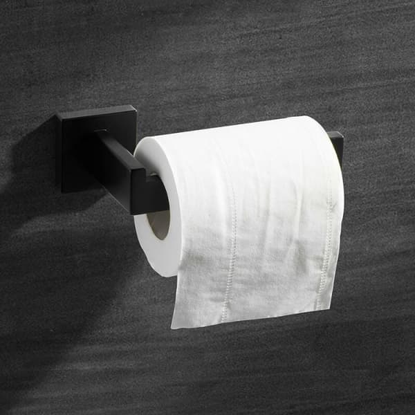 Sort Toiletpapirholder i Rustfrit Stål, Rulleholder til Toiletpapir