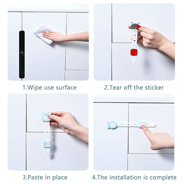 Baby Locks (8-pack) Barnsäkerhet Remlås - Säker Snabb och Enkel