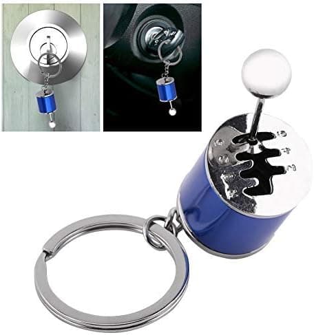 Förlängd form metall legering bilnyckelring (blå)