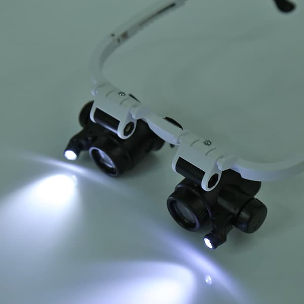 Suurennuslasit 2 LED-valolla Binokulaarinen Luuppi Suurennus M