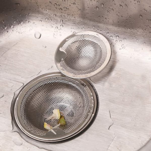 Todelt sett med rustfrie stålsil for vask (10 cm)