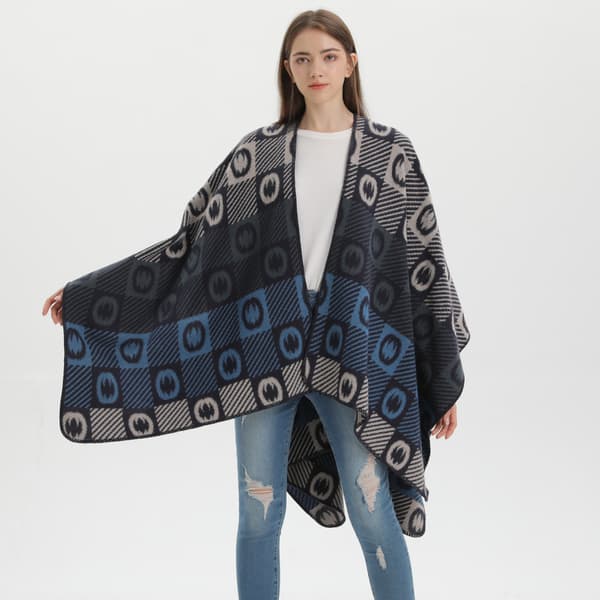 blå Tørklæde sjal ny mode dobbeltsidet jacquard bogstaver udendørs