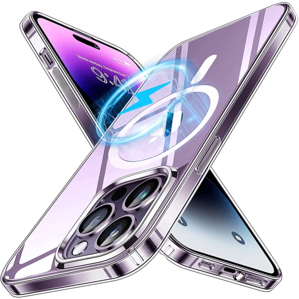 Vahva magneetti iPhone 14 Plus case kirkas [Crystal Clear Not