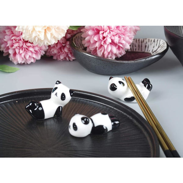 6 stk. søde panda spisepinde hvile stativ holder til spisepinde
