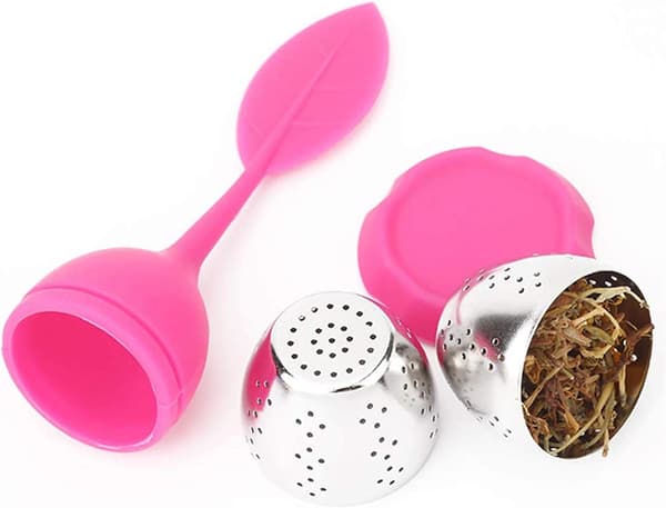 7-pakning teinfuser, silikonshåndtak, rustfritt stål sil, Dr