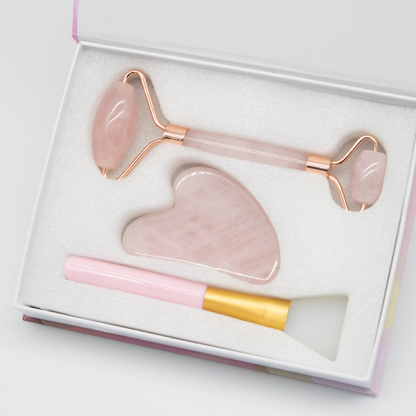Jade Roller & Gua Sha -naamioharjasarja, 3 kpl, kasvorulla, rulla iho