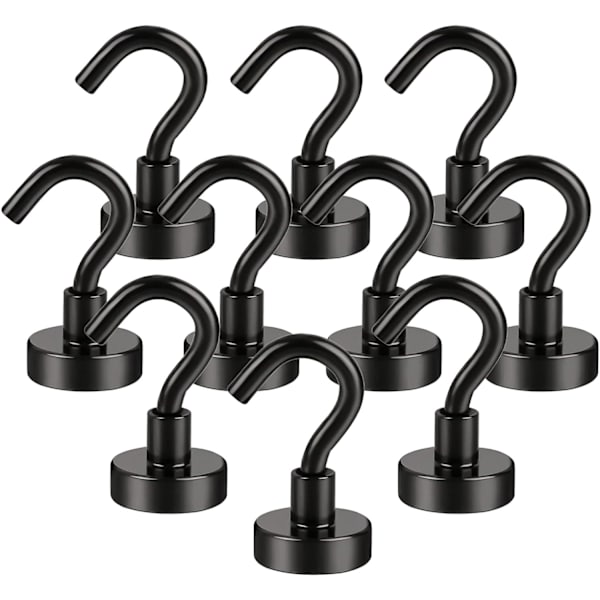 10-pack neodymium magnetiska krokar, 16 mm starka magnetiska krokar, super
