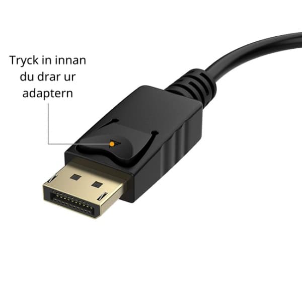 DisplayPort til HDMI-adapter 1080p med lyd sort