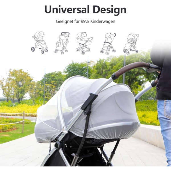 Myggnätsvagn Universal Baby med resår St
