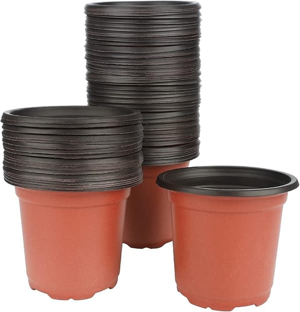100 stycken 10 cm (diameter) mjuka plastblomkrukor, såkrukor