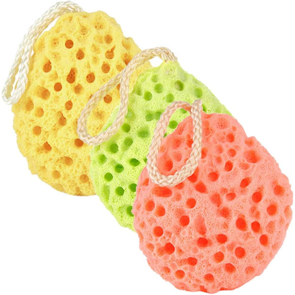 Kroppsvaskesvampsett med 3 myke naturlige fiber Honeycomb Texture Ex