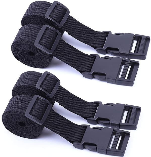 4 stk. Nylon Webbing Flat Side Release Buckles Non-slip Packing Be
