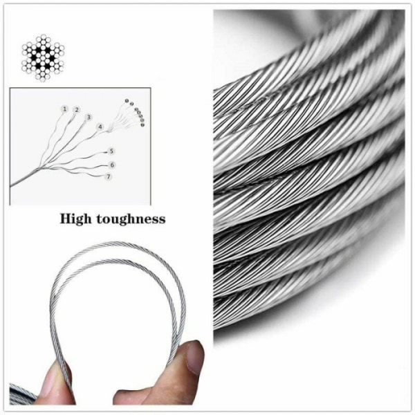15M rostfritt stål kabel, rostfritt stål rep för hängande, utomhus