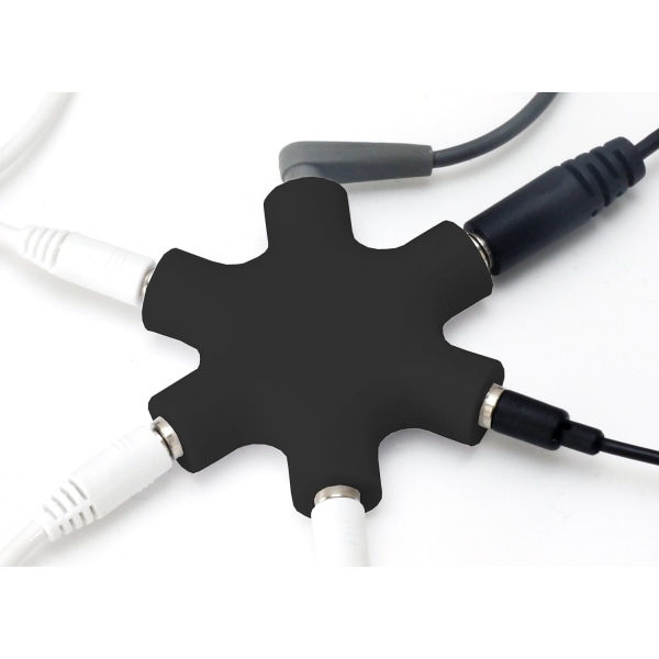 5-porters lydsplitter - 3,5 mm AUX-splitter