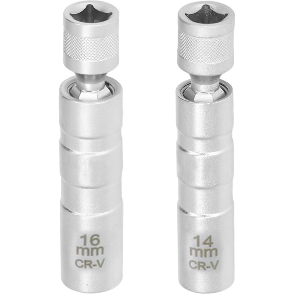 2-delad tändstiftsnyckel, 14 mm/16 mm tändstiftshylsset, Magn