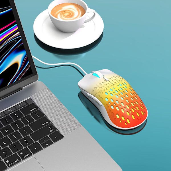 M6 Lätt RGB Trådbunden Spelmus med Justerbar Honeycomb S