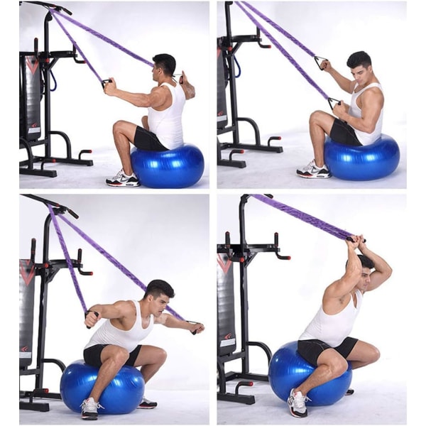Multifunktionell pedal elastisk dragrep stapelbar motståndsband kit för tung styrketräningsträning fitness （3 rör）