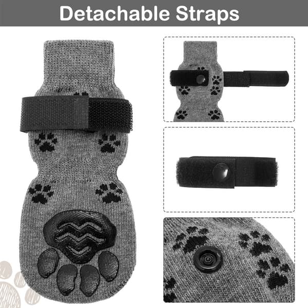 L Indoor Pet Bomullssockor 4 Par Andas Halkfria Ludd-Proof