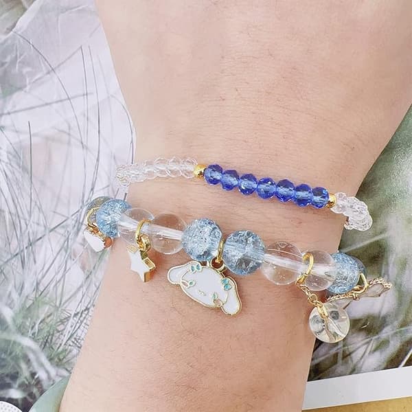 Kristallpärlarmband Bangles Söta Cartoon Kawaii Elastisk Beade